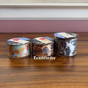 Ribbon Lot Of 3 Spools French Paisley French Paisley Ocean Vintage Print Craft